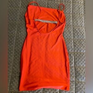 Orange cowl neck dress 🧡